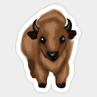 Cute Bison Drawing Sticker